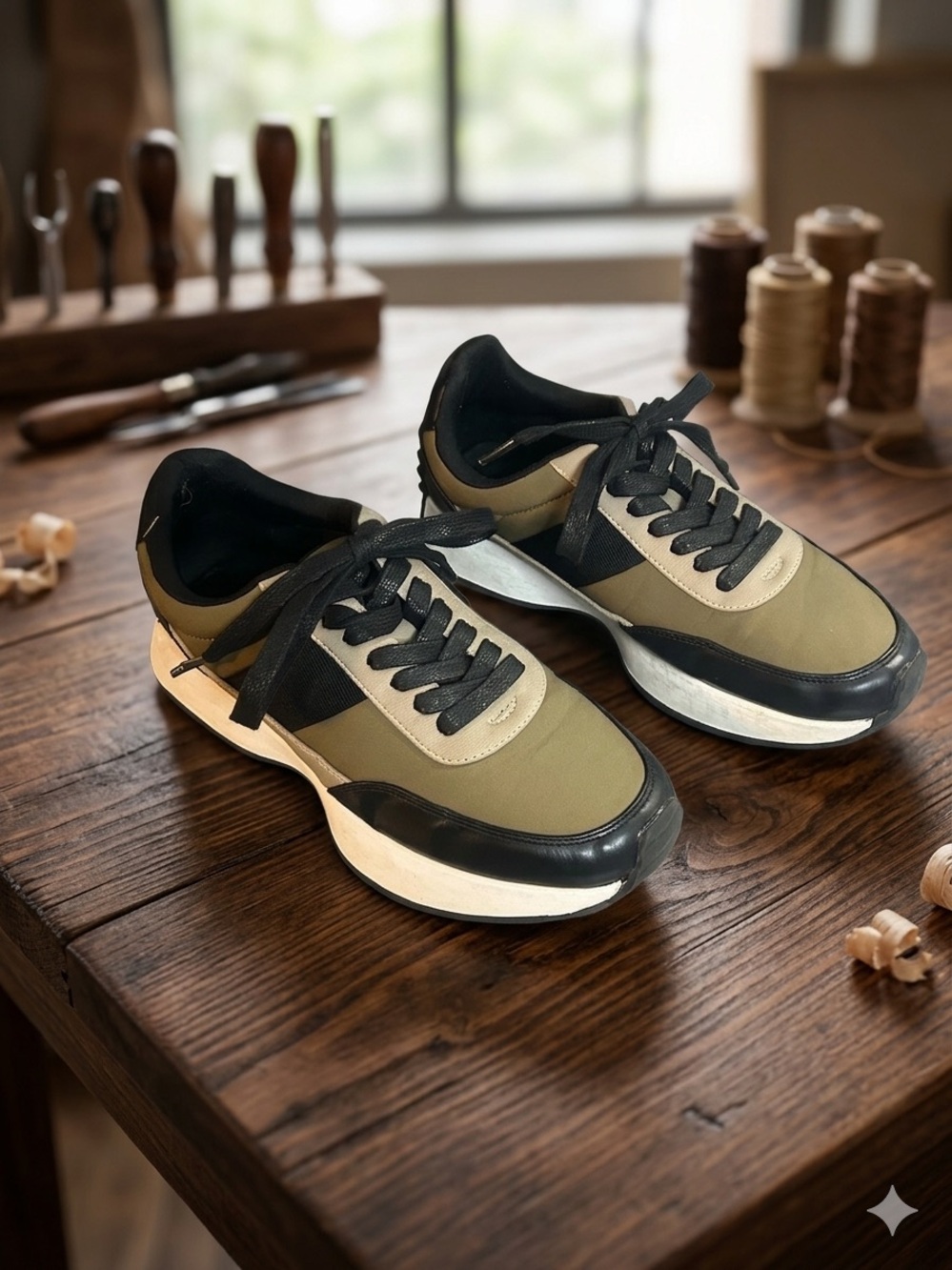 Dolce Vita Olive and Black Womens Sneakers